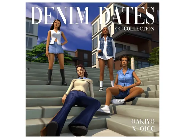 Maxis Match Denim Dates Collaboration by QICC - The Sims 4 Custom Content
