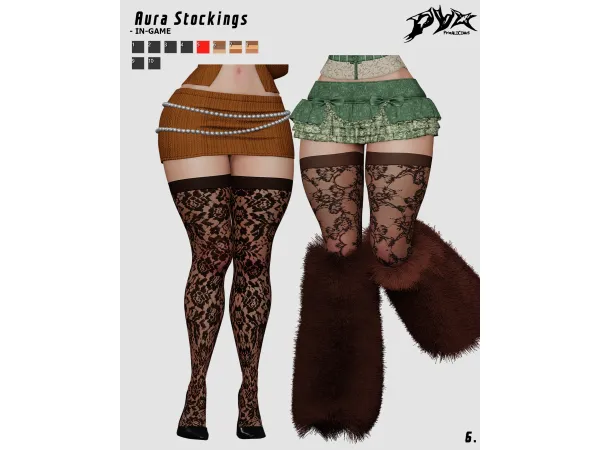 Alpha Aura Stockings by pyxalicious - The Sims 4 Custom Content
