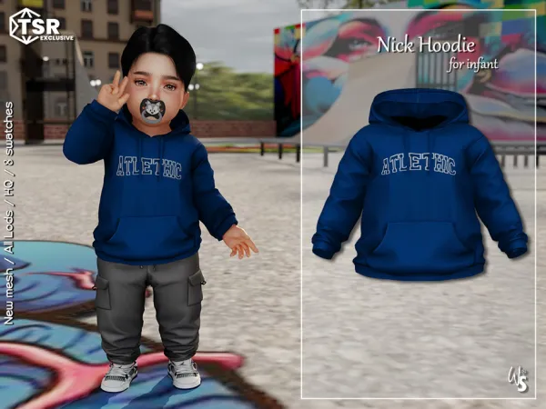 Alpha Nick Hoodie for infant - The Sims 4 Custom Content