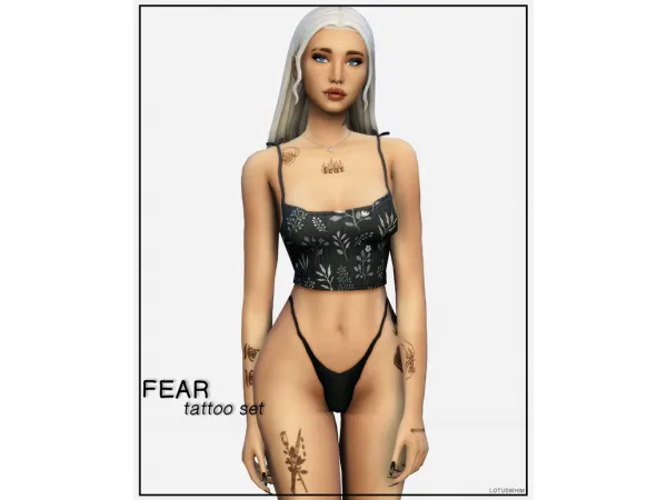 Mix Fear Tattoo Set - The Sims 4 Custom Content
