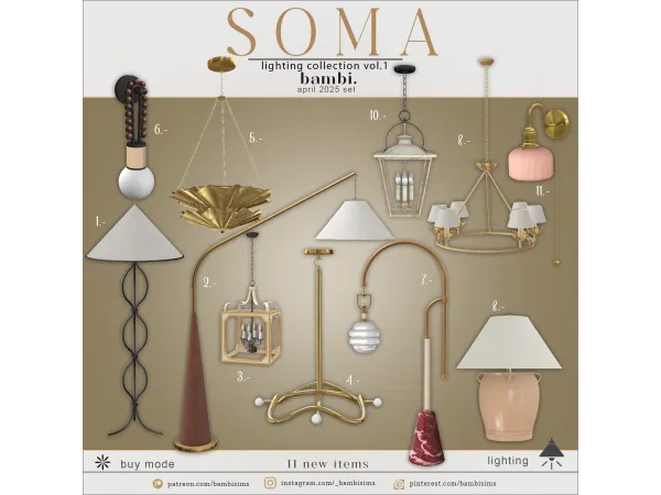 Alpha soma lights collection volume 1 - The Sims 4 Custom Content