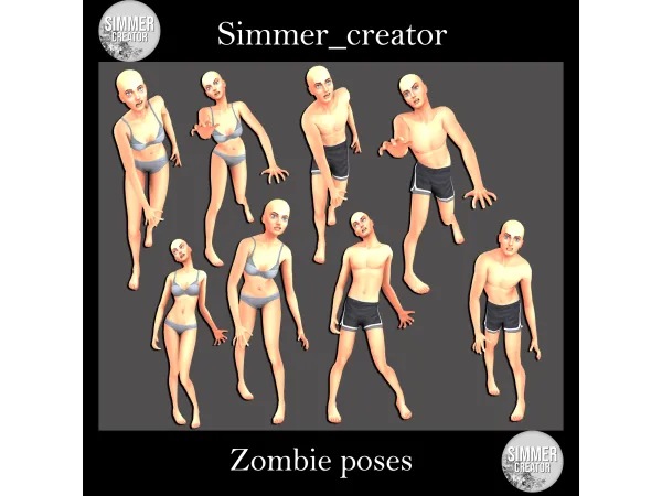Mix Zombie poses by Meow_creator - The Sims 4 Custom Content