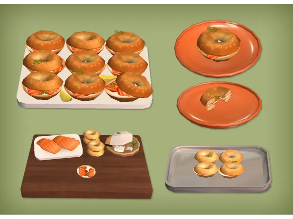 Salmon Cream Cheese Bagels Food for by jacky93sims - The Sims 2 Custom Content