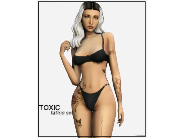 Mix Toxic Tattoo Set - The Sims 4 Custom Content