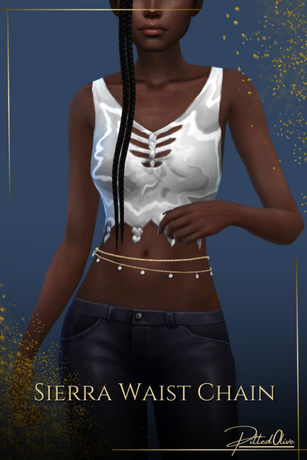 Alpha Sierra Waist Chain by pitted0live - The Sims 4 Custom Content