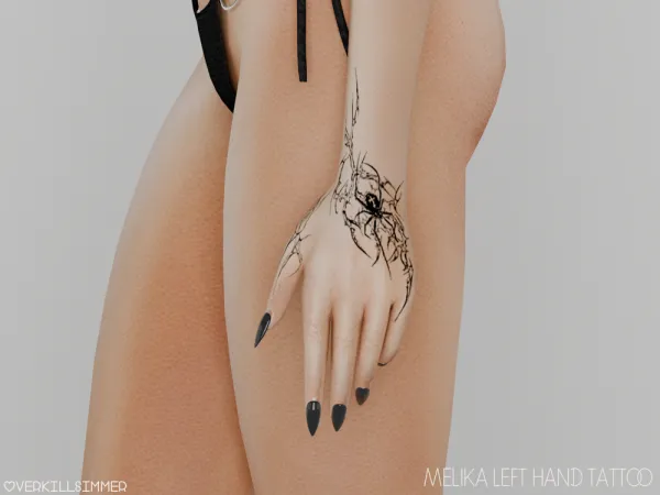 Mix Melika left hand tattoo - The Sims 4 Custom Content
