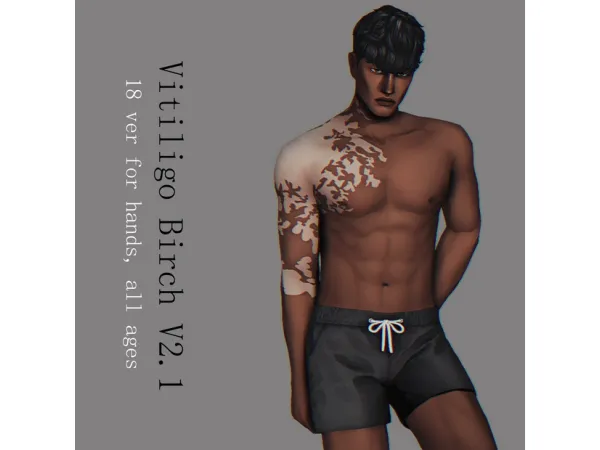 Mix Vitiligo Birch Version 21 by Jarride - The Sims 4 Custom Content
