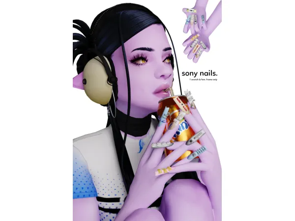 Mix sony nails by nsves - The Sims 4 Custom Content
