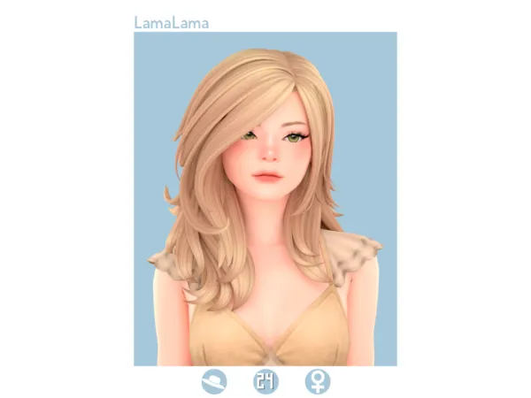 Maxis Match LamaLama Hair Vittoria - The Sims 4 Custom Content