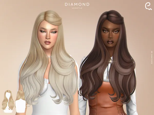 Maxis Match Diamond Hairstyleby [EnriqueS4] - The Sims 4 Custom Content