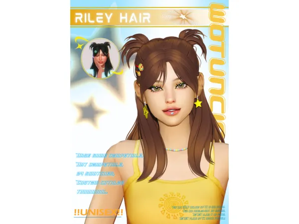 Maxis Match Riley Hair by Wotunciba - The Sims 4 Custom Content