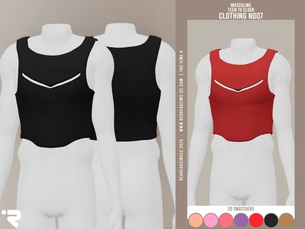 Alpha AM CLOTHING N007 by redheadsims - The Sims 4 Custom Content