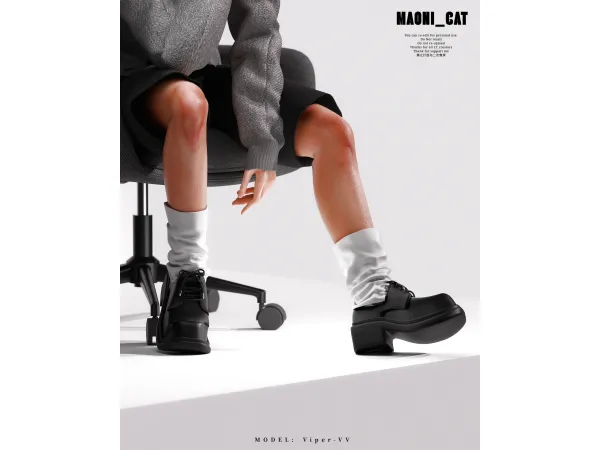 Alpha [Maoni_cat] Square toed Derby shoes - The Sims 4 Custom Content