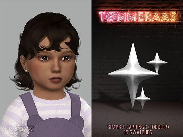 Mix Tu00d8MMERAAS Sparkle Earrings for Toddlers (93) - The Sims 4 Custom Content