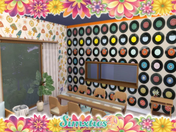Maxis Match Simxties Wallpaper by lavilikesims - The Sims 4 Custom Content