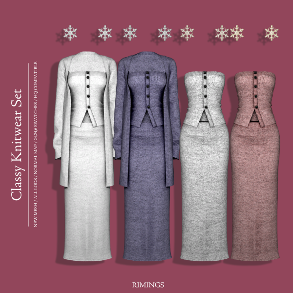 Alpha [RIMINGS] Classy Knitwear Set by simsfinds - The Sims 4 Custom Content