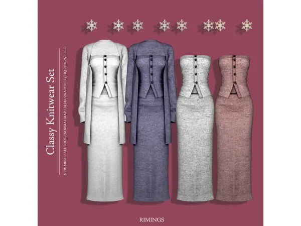 Alpha [RIMINGS] Classy Knitwear Set - The Sims 4 Custom Content