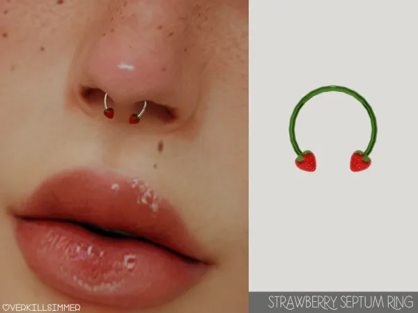 Alpha Strawberry septum ring - The Sims 4 Custom Content