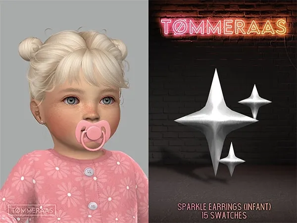 Mix Tu00d8MMERAAS Sparkle Earrings for Infants (94) - The Sims 4 Custom Content