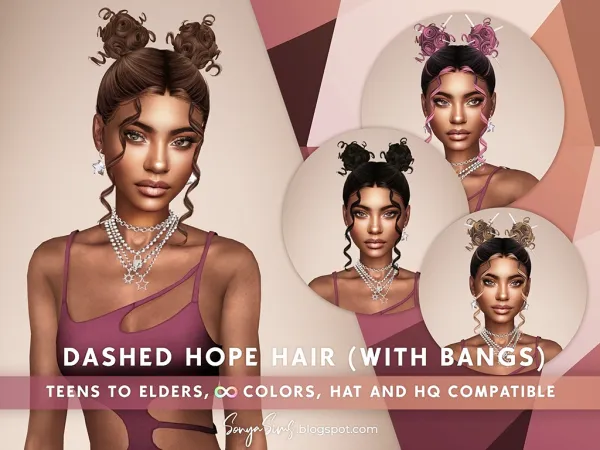 Alpha Dashed Hope Hair (Addons) - The Sims 4 Custom Content