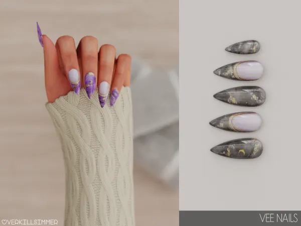 Alpha Vee nails - The Sims 4 Custom Content