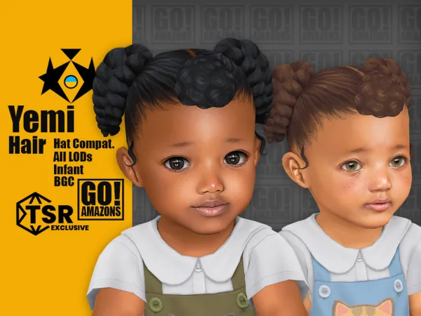 Maxis Match Yemi Hair by GoAmazons - The Sims 4 Custom Content
