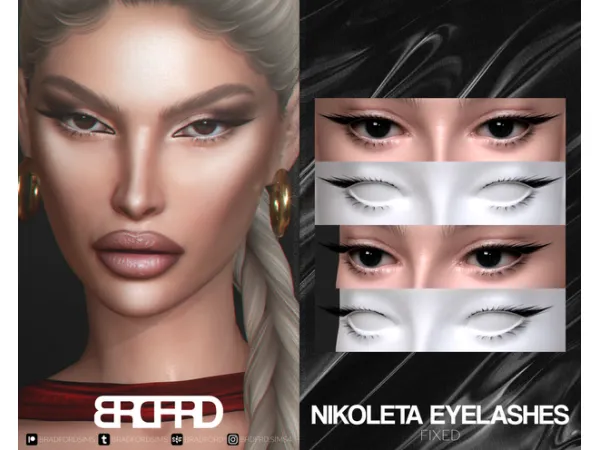 Alpha NIKOLETA 3D EYELASHES by bradfordsims - The Sims 4 Custom Content