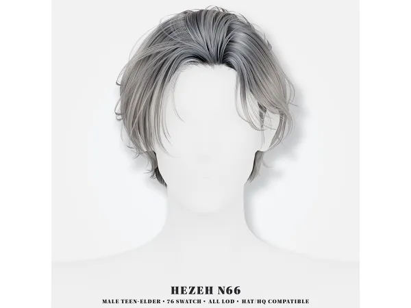 Alpha [Hezeh]Hair_No66 - The Sims 4 Custom Content