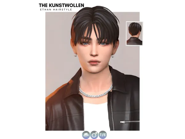 Maxis Match Ethan hairstyle by thekunstwollen - The Sims 4 Custom Content