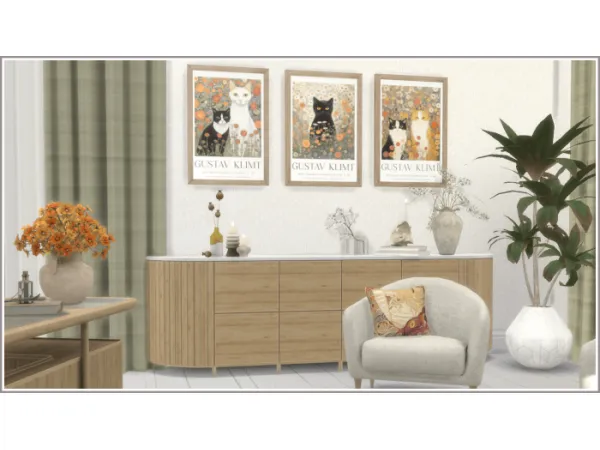 Mix Klimt Feline Grace Rug by Philo - The Sims 4 Custom Content