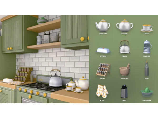 Maxis Match KITCHEN FLAVOUR CLUTTER 1 ModCo Studios - The Sims 4 Custom Content