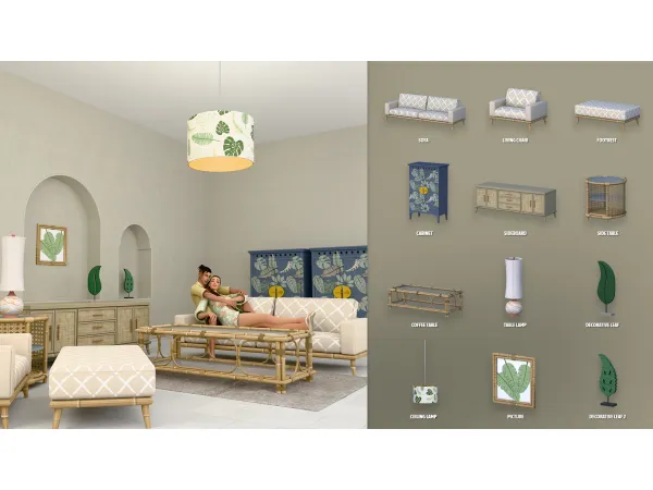 Maxis Match BAHAMAS LIVING ROOM ModCo Studios - The Sims 4 Custom Content