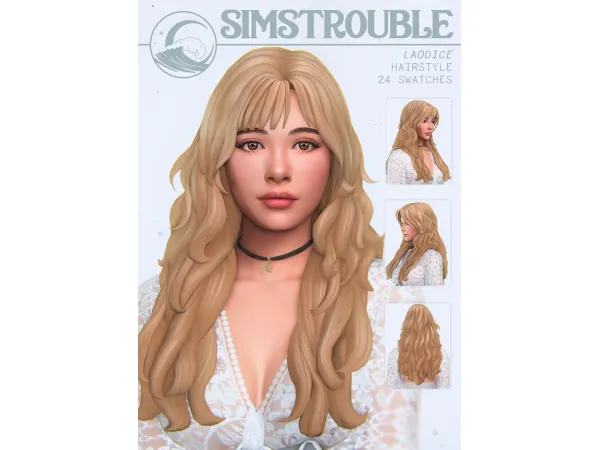 Maxis Match Laodice Hairstyle (2 Versions) by simstrouble - The Sims 4 Custom Content