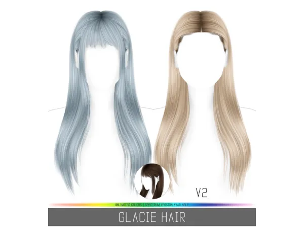 Alpha GLACIE HAIR by simpliciaty - The Sims 4 Custom Content