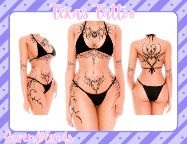 Mix Texas Tattoo by simsfinds - The Sims 4 Custom Content