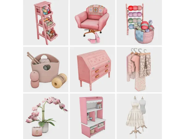 Maxis Match girly sewing room sims 4 finds by boujeesimss - The Sims 4 Custom Content