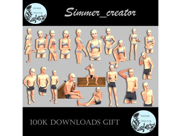 Alpha ONE HUNDRED THOUSAND DOWNLOADS GIFT by Meow_creator - The Sims 4 Custom Content