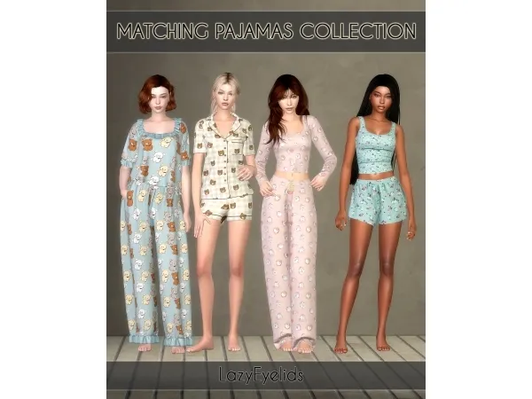 Alpha Matching pajamas collection - The Sims 4 Custom Content