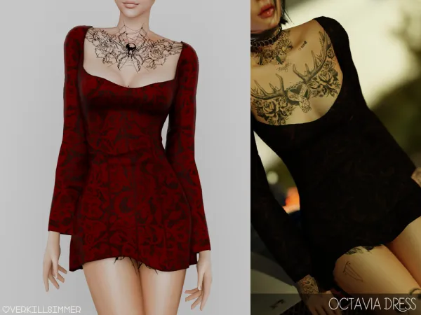 Alpha Octavia dress - The Sims 4 Custom Content