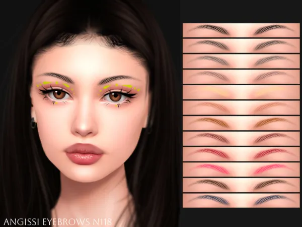 Mix Eyebrows n118 by ANGISSI - The Sims 4 Custom Content
