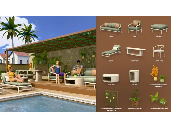 Maxis Match HANNA PATIO ModCo Studios - The Sims 4 Custom Content