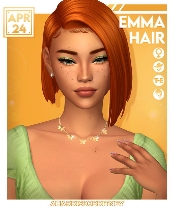 Maxis Match Emma Hair by simsfinds - The Sims 4 Custom Content