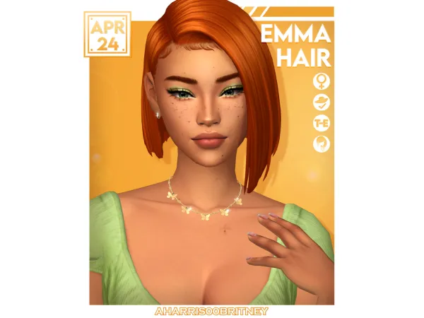 Maxis Match Emma Hair by aharris00britney - The Sims 4 Custom Content