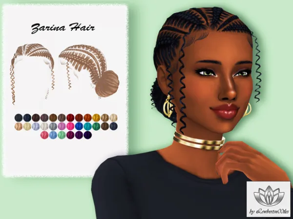 Maxis Match Zarina Hair by LewbertSn00tles - The Sims 4 Custom Content