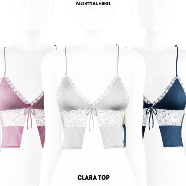 Alpha Clara Top Custom Content Valenttina Muniz Public by valentinamuniz - The Sims 4 Custom Content