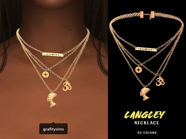 Alpha Langley Necklace - The Sims 4 Custom Content
