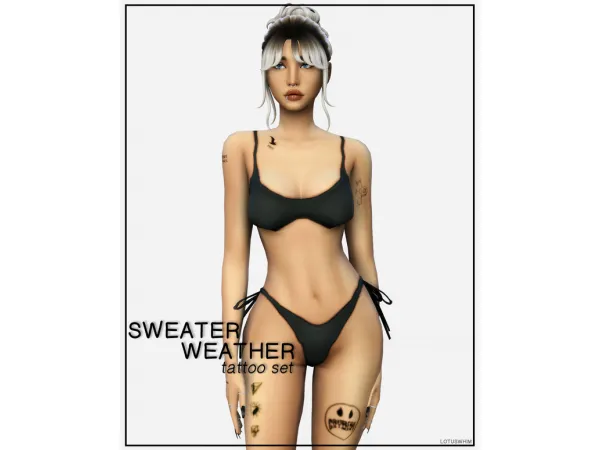 Mix Sweater Weather Tattoo Set - The Sims 4 Custom Content