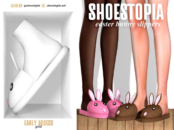Alpha Shoestopia Easter Bunny Slippers - The Sims 4 Custom Content