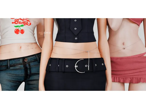 Alpha [EGGSIMS] waist chain 06 - The Sims 4 Custom Content
