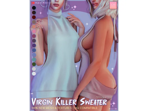 Mix PEACH Virgin Killer Sweater by SMSims - The Sims 4 Custom Content